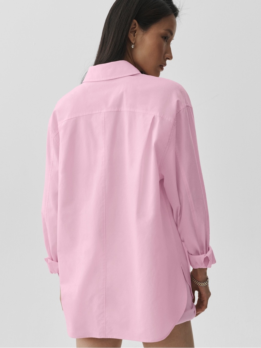 🆕🩷⚡️ALO Yoga Real Deal Cotton Button-Up Long Sleeve oversized pink marshmallow - Picture 4 of 14